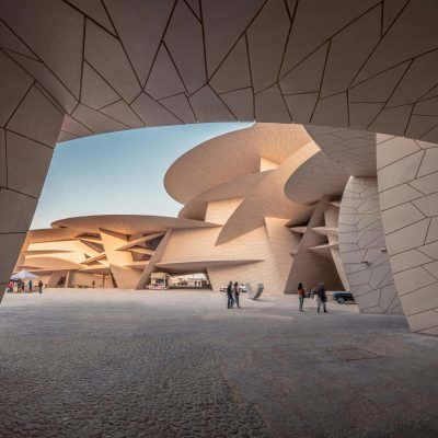 Explore the captivating architecture of the National Museum of Qatar in Doha.
